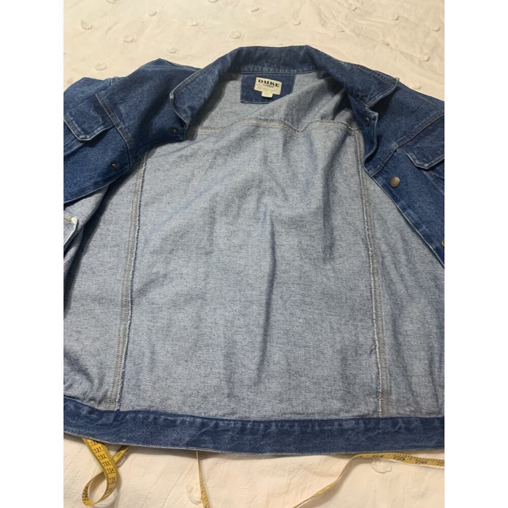 Duke Haband Blue Denim Chore jacket XXL Big Pockets Snap Buttons Work Utility - Picture 10 of 12